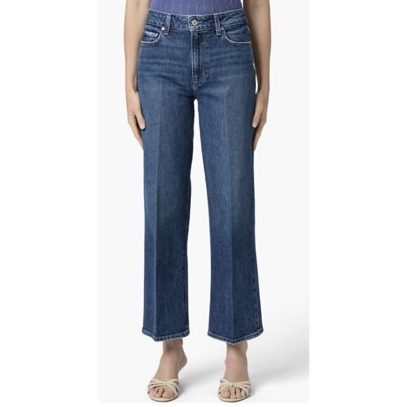 PAIGE Denim - Paige Leenah Ankle High Rise Wide Leg Jeans Womens 29 Blue Denim Casual Hem